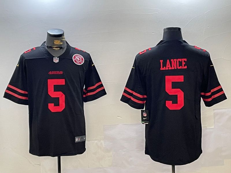 Men San Francisco 49ers #5 Lance Black Second generation 2024 Nike Limited NFL Jersey style 3